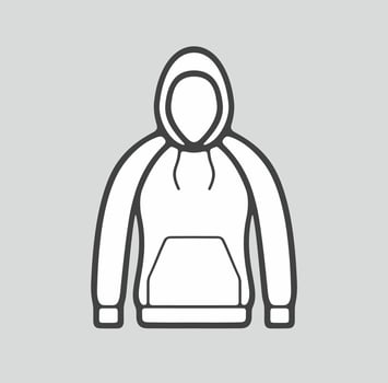 Women's hoodie line icon on a background. Vector illustration.