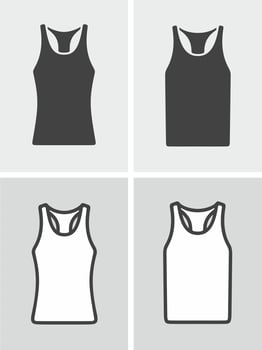 Men's and women's tank top with race back. Clothes icon on a background. Vector illustration.
