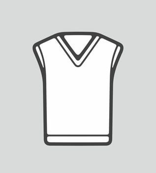 Men's knitted vest line icon on a background. Vector illustration.