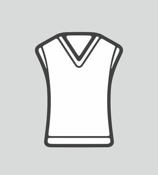 Women's knitted vest line icon on a background. Vector illustration.