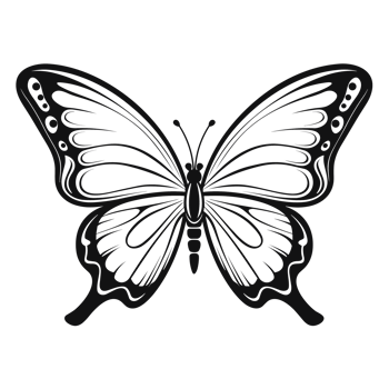 Beautiful Butterfly Silhouette - Ai Generative png