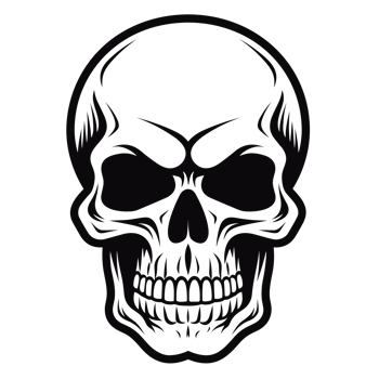 Black and White Skull Silhouette - Ai Generative png