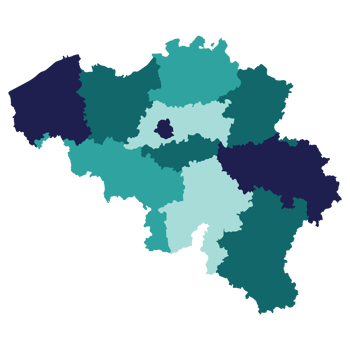 Belgium map with administrative. Map of Belgium in colorful png