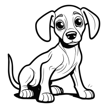 Simple Dog Outline Drawing Coloring Book for Kids. AI Generative png