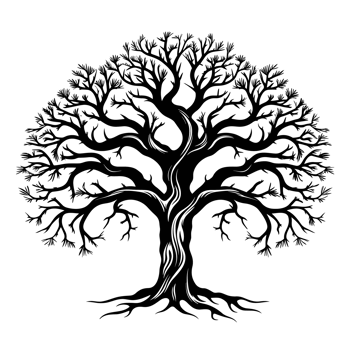 Beautiful Black And White Tree Silhouette - Ai Generative png