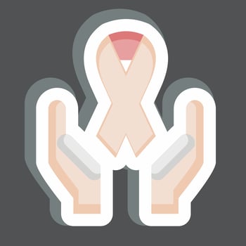 Sticker Ribbon. related to World Cancer symbol. simple design editable. simple illustration vector