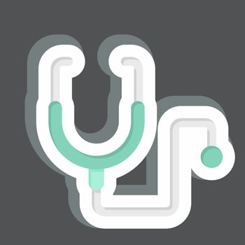 Sticker Stethoscope. related to World Cancer symbol. simple design editable. simple illustration vector