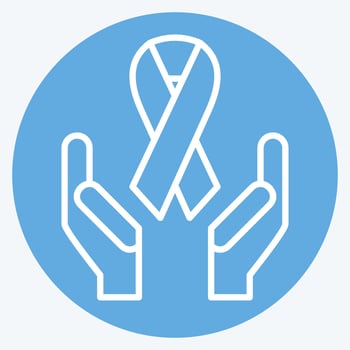 Icon Ribbon. related to World Cancer symbol. blue eyes style. simple design editable. simple illustration vector