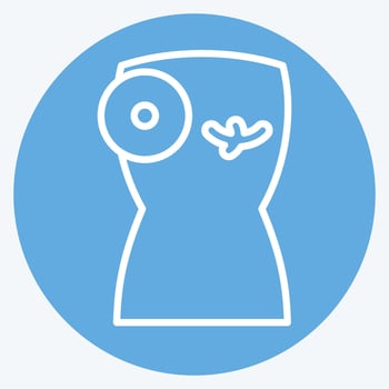 Icon Breast Cancer. related to World Cancer symbol. blue eyes style. simple design editable. simple illustration vector