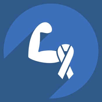Icon Strong. related to World Cancer symbol. long shadow style. simple design editable. simple illustration vector