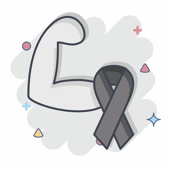 Icon Strong. related to World Cancer symbol. comic style. simple design editable. simple illustration vector