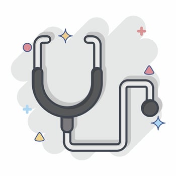 Icon Stethoscope. related to World Cancer symbol. comic style. simple design editable. simple illustration vector