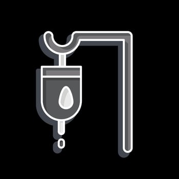 Icon Travenous Saline. related to World Cancer symbol. glossy style. simple design editable. simple illustration vector
