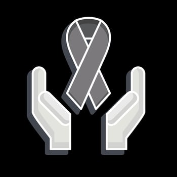 Icon Ribbon. related to World Cancer symbol. glossy style. simple design editable. simple illustration vector