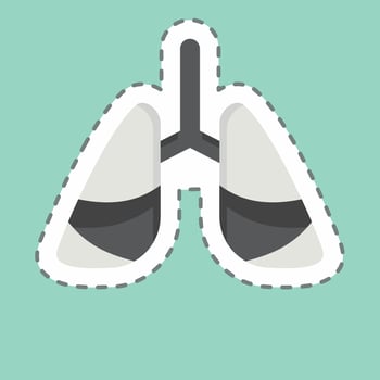Sticker line cut Lung Cancer. related to World Cancer symbol. simple design editable. simple illustration vector
