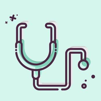 Icon Stethoscope. related to World Cancer symbol. MBE style. simple design editable. simple illustration vector