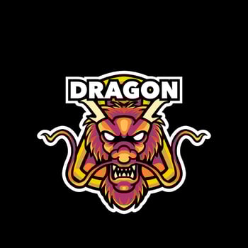 Dragon mascot logo design For gaming and sport vector