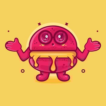 kawaii macaron bakery character mascot with confused gesture isolated cartoon in flat style design vector