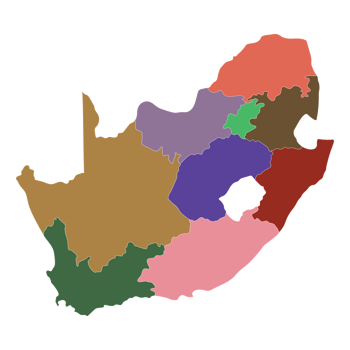 South Africa map with administrative. Map of South Africa png