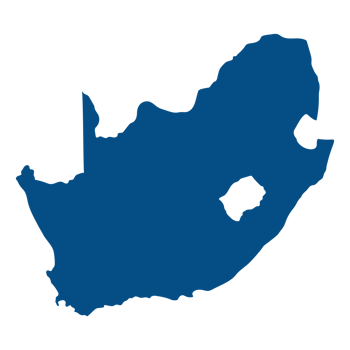 South Africa map. Map of South Africa in details in blue png