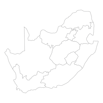 South Africa map with administrative. Map of South Africa png
