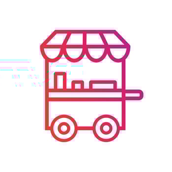 Food Cart Icon. Food Cart Gradient Icon Symbol Vector Illustration