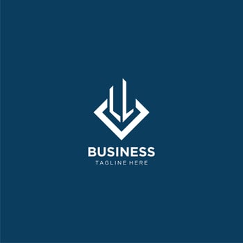 Initial LL logo square rhombus with lines, modern and elegant logo design vector
