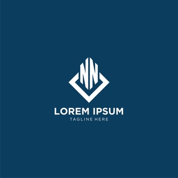 Initial NN logo square rhombus with lines, modern and elegant logo design vector