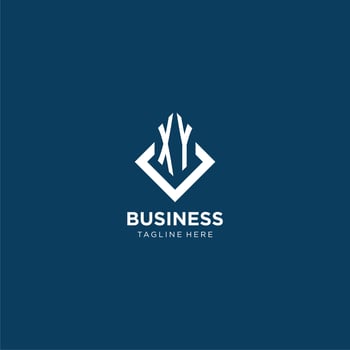 Initial XY logo square rhombus with lines, modern and elegant logo design vector