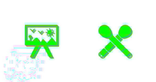 Painting of Canvvass and Brushes Icon vector