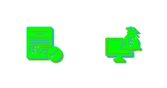 Paid and Online Loan Icon vector