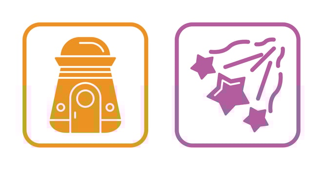 space capsule And falling stars Icon vector