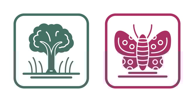 Tree and Butterfly Icon vector