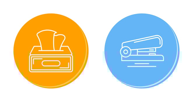 Tissue Box and Stapler Icon vector