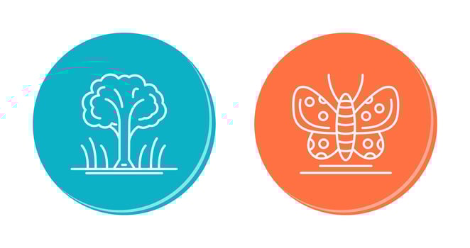 Tree and Butterfly Icon vector