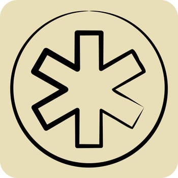 Icon Emergency. related to World Cancer symbol. hand drawn style. simple design editable. simple illustration vector