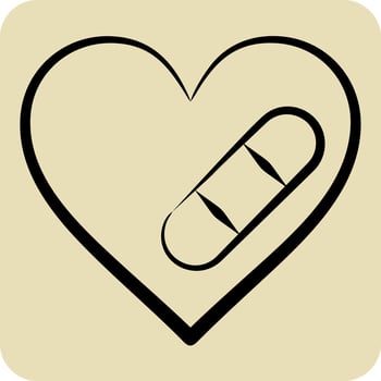 Icon Cure. related to World Cancer symbol. hand drawn style. simple design editable. simple illustration vector