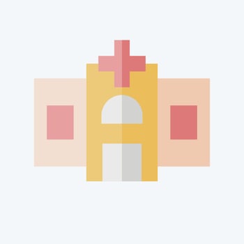 Icon Hospital. related to World Cancer symbol. flat style. simple design editable. simple illustration vector
