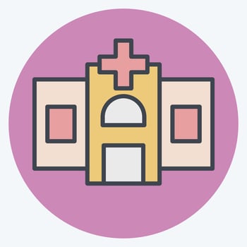 Icon Hospital. related to World Cancer symbol. color mate style. simple design editable. simple illustration vector