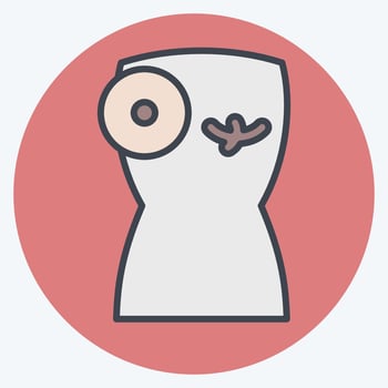 Icon Breast Cancer. related to World Cancer symbol. color mate style. simple design editable. simple illustration vector