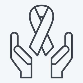 Icon Ribbon. related to World Cancer symbol. line style. simple design editable. simple illustration vector