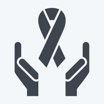 Icon Ribbon. related to World Cancer symbol. glyph style. simple design editable. simple illustration vector