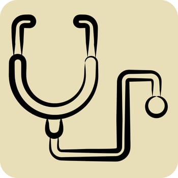 Icon Stethoscope. related to World Cancer symbol. hand drawn style. simple design editable. simple illustration vector