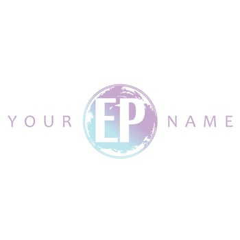 EP Initial Logo Watercolor Vector Design