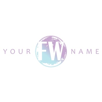 FW Initial Logo Watercolor Vector Design