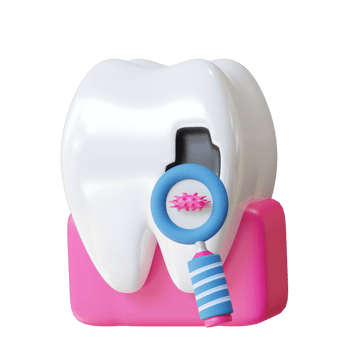 3d illustration tooth bacteria png