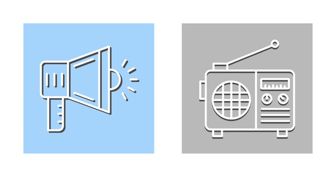 Megaphone and Radio Icon vector