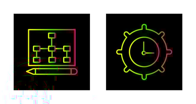 draw hierarchy and time setting  Icon vector
