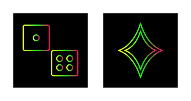 dice and diamond and  Icon vector