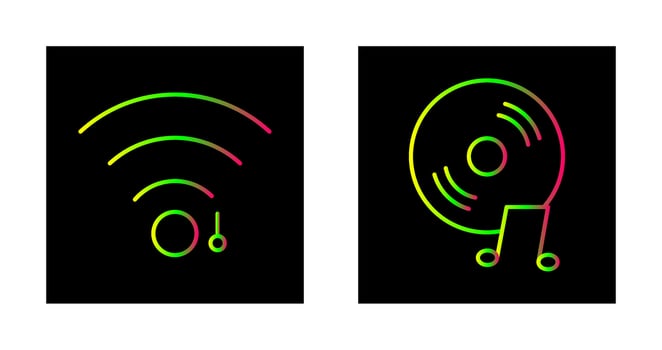 wifi sign and music cd  Icon vector
